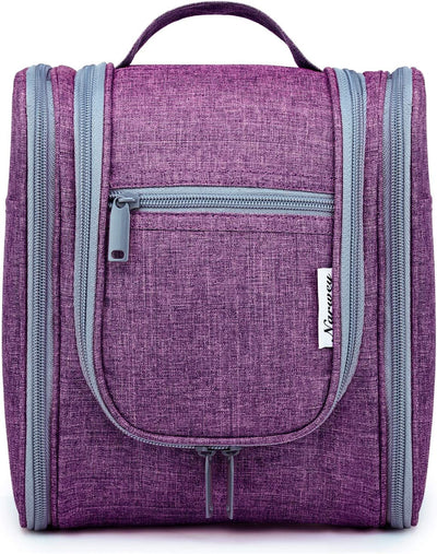 Hanging Toiletry Bag Women Travel Makeup Bag Organizer Toiletries Bag for Travel Size Essentials Accessories Cosmetics (Medium, Dark Purple)