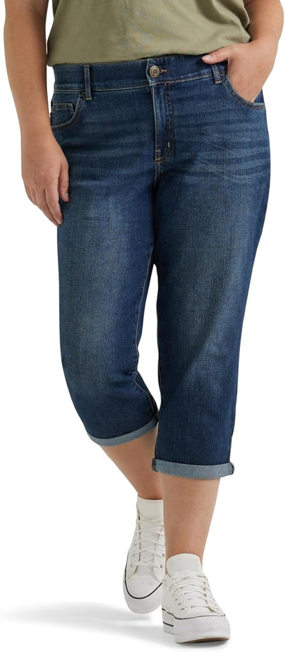 Women'S plus Size Flex Motion Regular Fit 5 Pocket Capri Jean