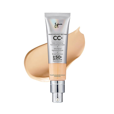Your Skin but Better CC+ Cream - Color Correcting Cream, Full-Coverage Foundation, Hydrating Serum & SPF 50+ Sunscreen - Natural Finish - 1.08 Fl Oz